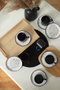 Hermia Juego de tazas de café Blanco y Negro (12 piezas)